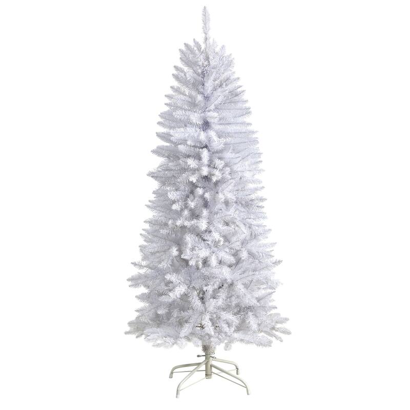 5' White Slim Silhouette Artificial Christmas Tree, Unlit - 5 Foot
