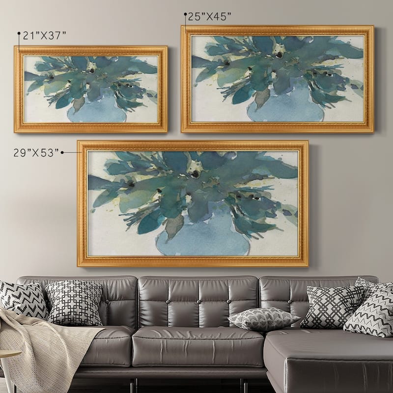 Blue Vintage Charm I Premium Framed Canvas- Ready to Hang