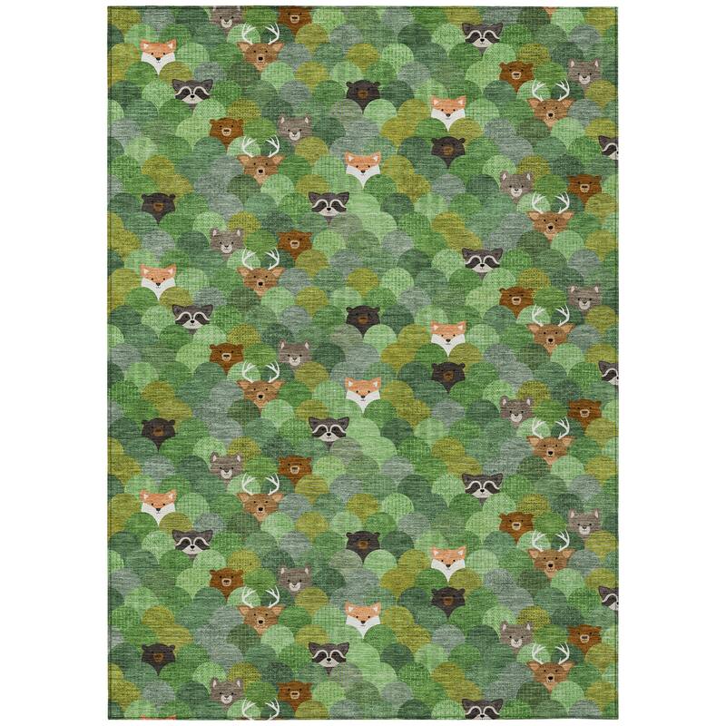 Machine Washable Indoor/ Outdoor Whimsy Critters Chantille Rug