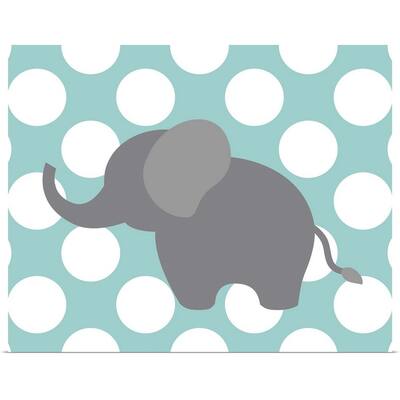 "Elephant Polka Dots" Poster Print - Multi