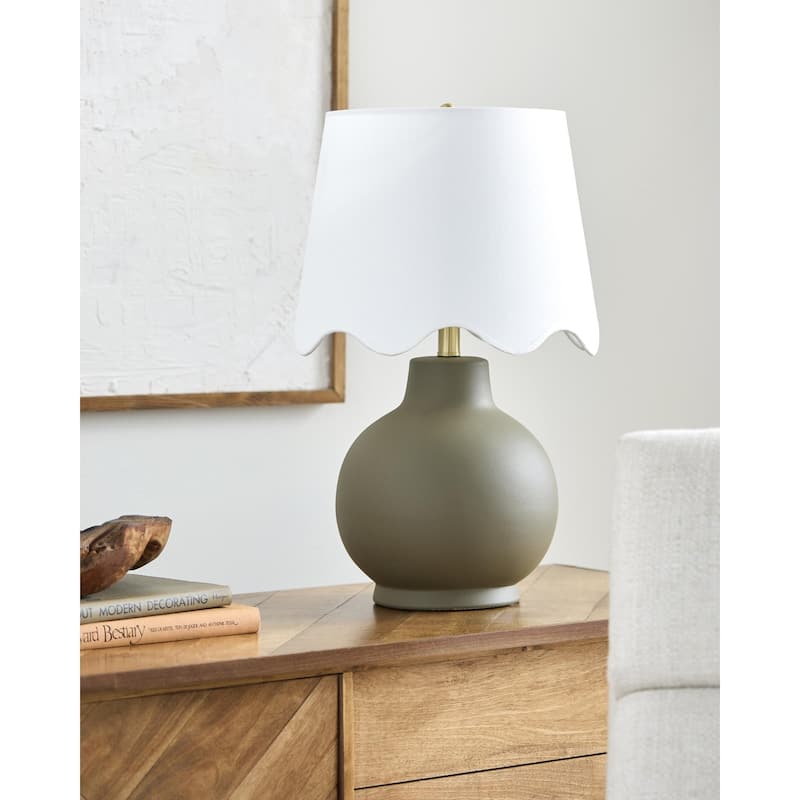 Livabliss Stella Diminuta Traditional Accent Table Lamp - Olive/White
