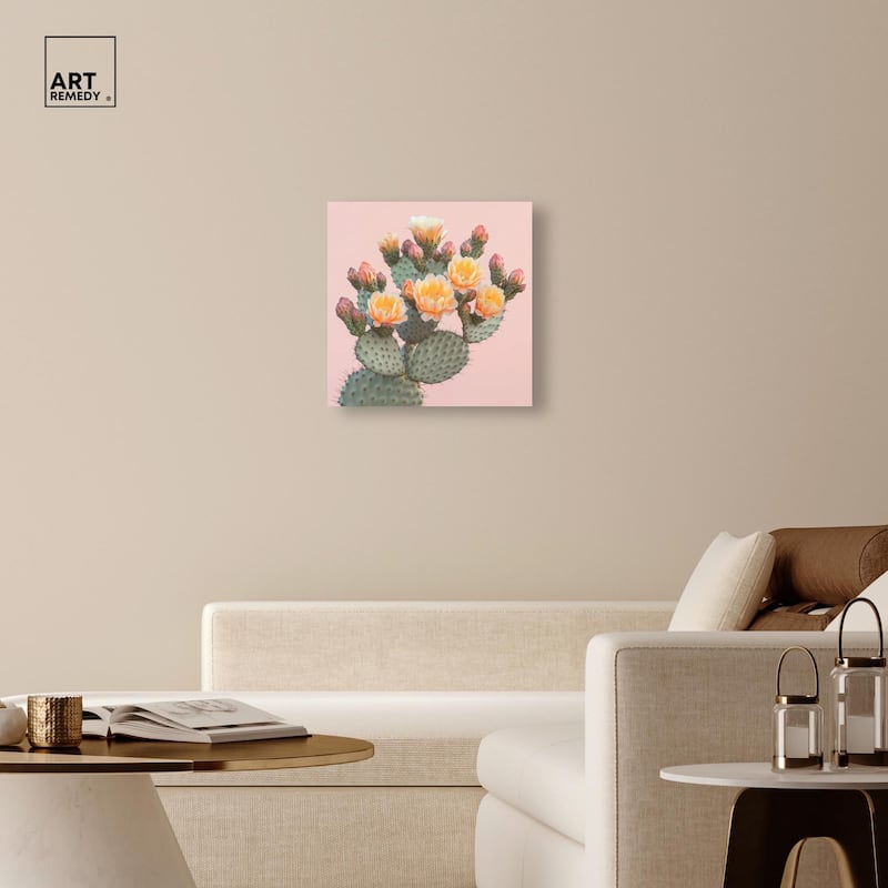 Pink and Prickly Canvas by Art Remedy, Gallery Wrapped
