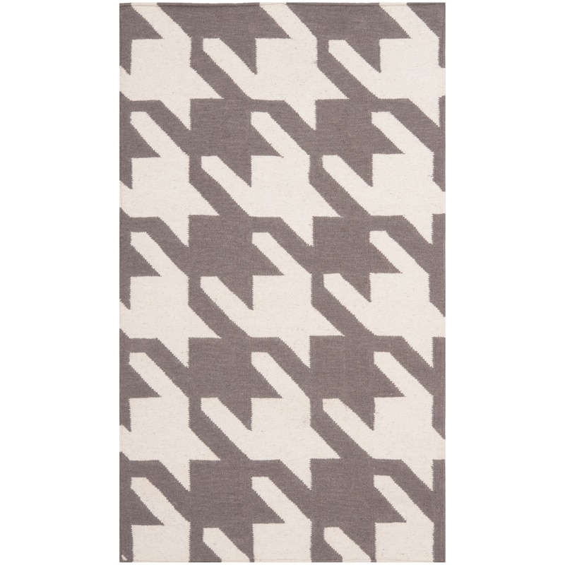 SAFAVIEH Hand-woven Moroccan Tonda Reversible Dhurrie Grey Wool Rug