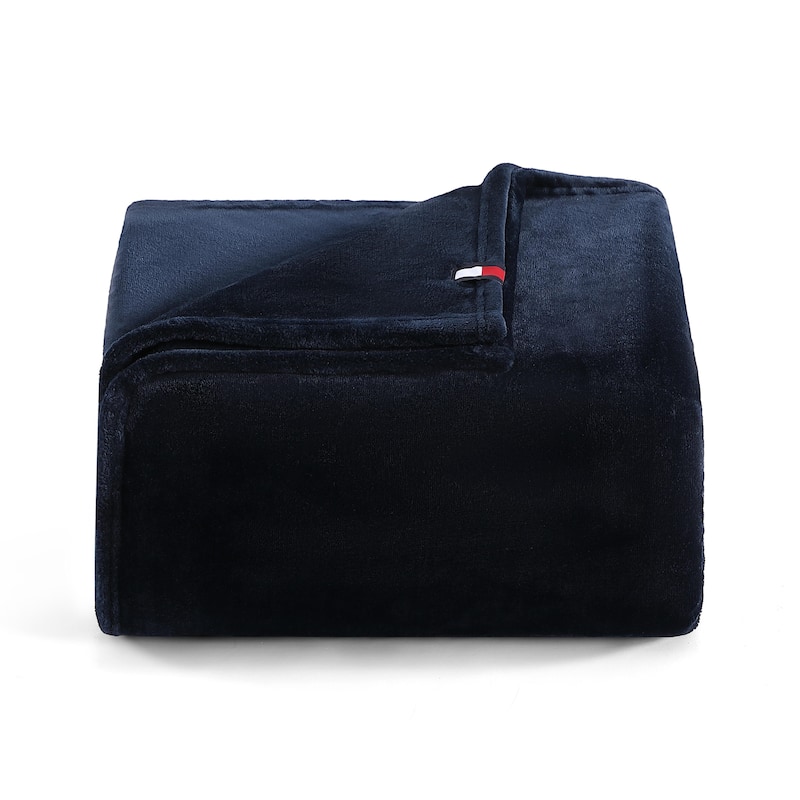 Tommy Hilfiger Solid Ultra Soft Plush Reversible Blanket