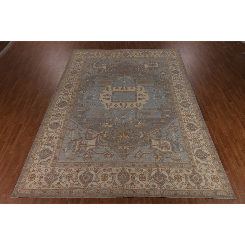 Heriz Serapi Large Rug Handmade Wool Carpet - 10'4"x 13'8"