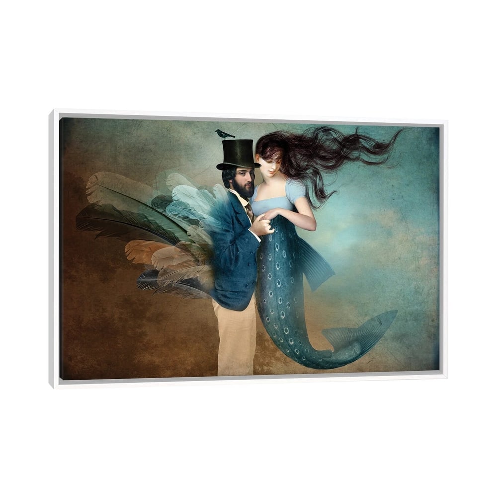 iCanvas "A Mermaids Love" by Catrin Welz-Stein Framed Canvas Print