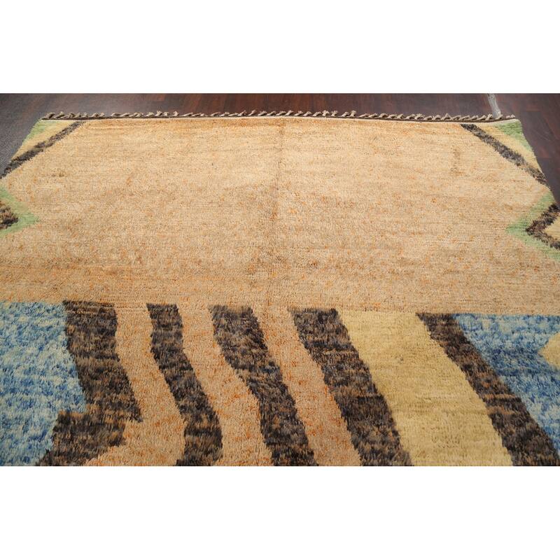 Geometric Tribal Moroccan Area Rug Wool Hand-knotted Oriental Carpet - 9'1" x 12'10"