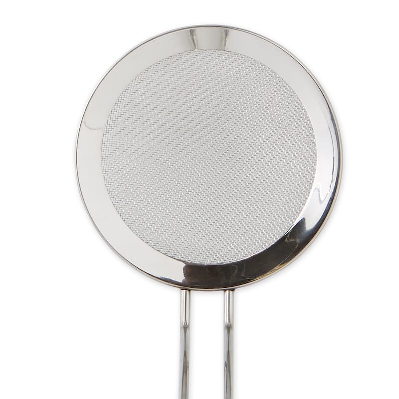Handheld Stainless Steel Mesh Skimmer - Frying Utensil, 4-Inch Diameter