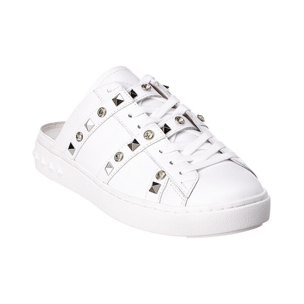 white leather mule sneakers