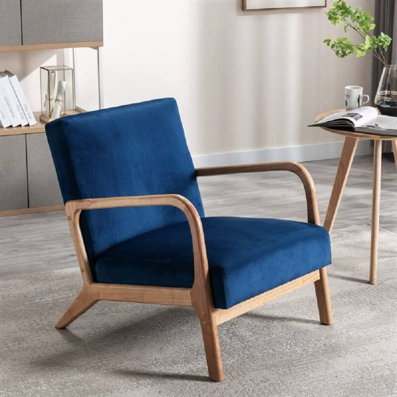 Kreindy 25-inch Wide Mid-century Modern Velvet Cushion Armchair