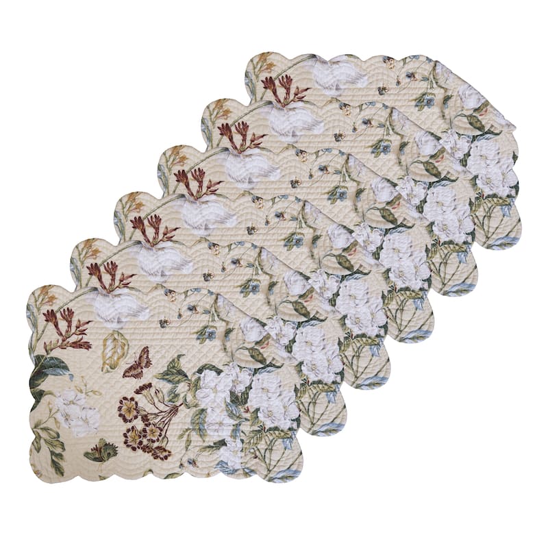 Garden Images Quilted Placemat Set 6