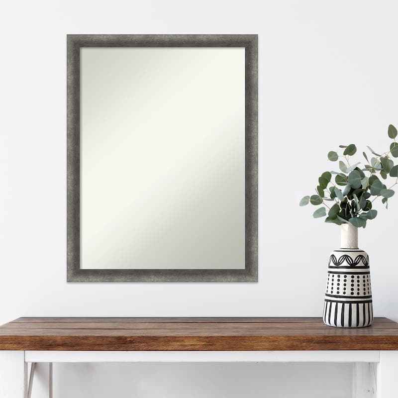 Burnished Concrete Narrow Non-Beveled Wood Framed Wall Mirror - Burnished Concrete Narrow