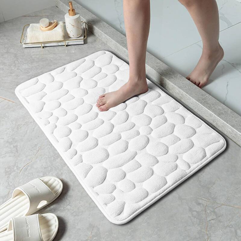 Memory Foam Bath Mat Pebble Design 32x20