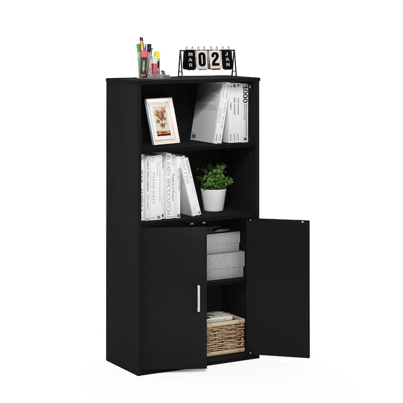 Furinno Pasir Storage Storage Shelves with 2 Open Shelves and 2 Doors