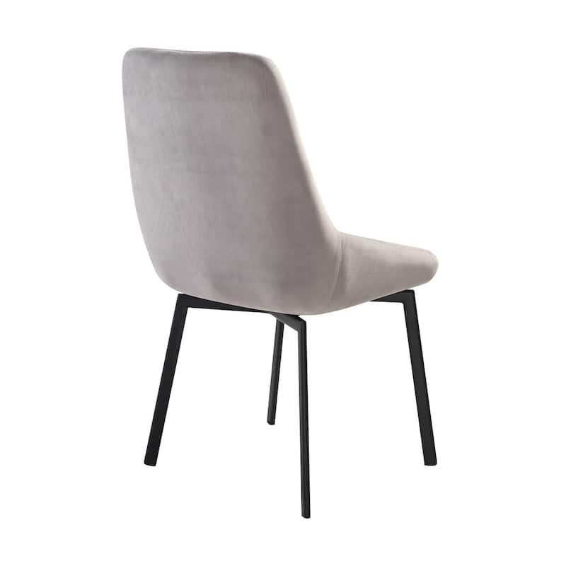 Black/Gray Polyester Upholstered Metal Frame Dining Chair, Set of 2, Sturdy Dining Chair for Dining Rooms - 20.5