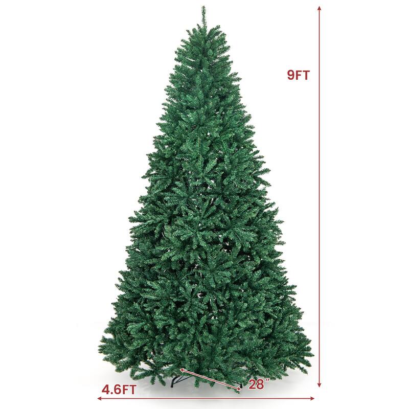 9 Feet Hinged Premium Artificial PVC Christmas Tree with Solid Metal Stand