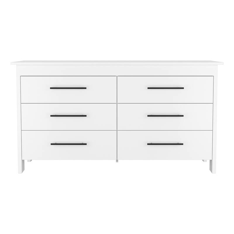 6-Drawer Double Dresser - White