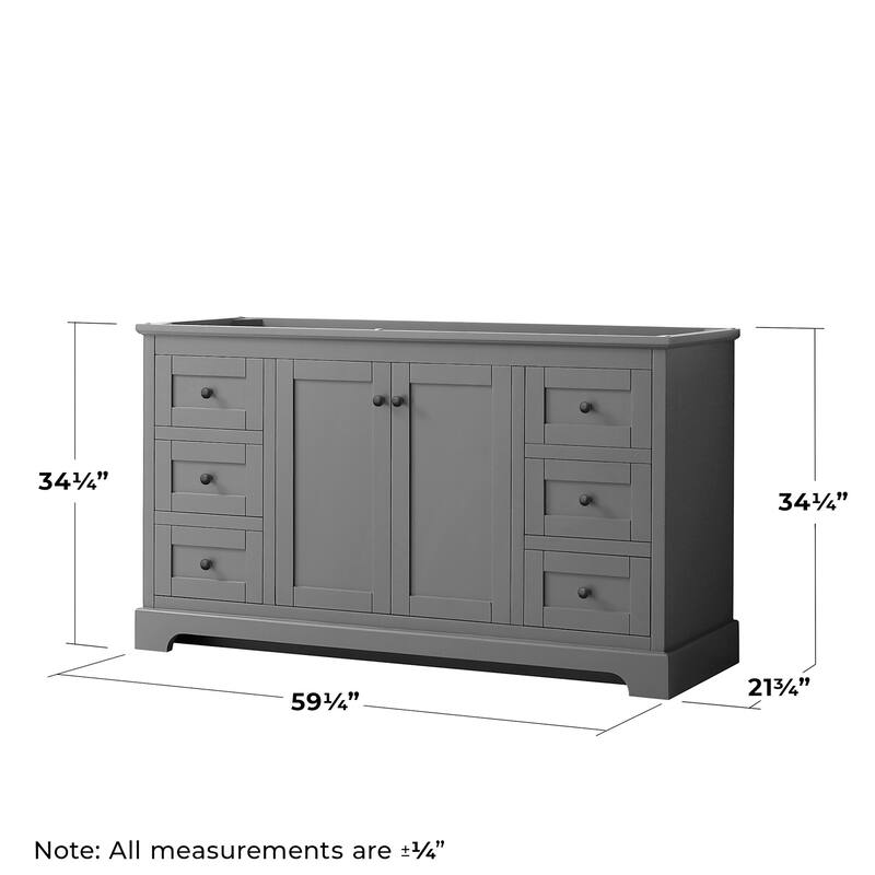 Wyndham Collection Avery 60" Single Free Standing Vanity Cabinet -