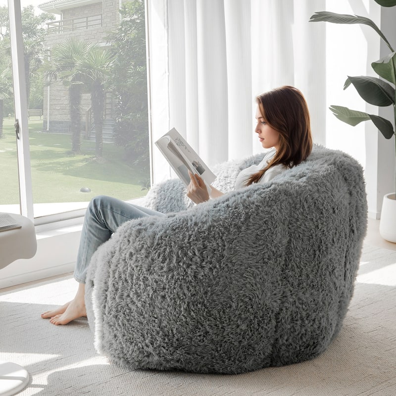 Giant Bean Bag Chair,Shell-Shaped Oversized Bean Bag Chair with Fille
