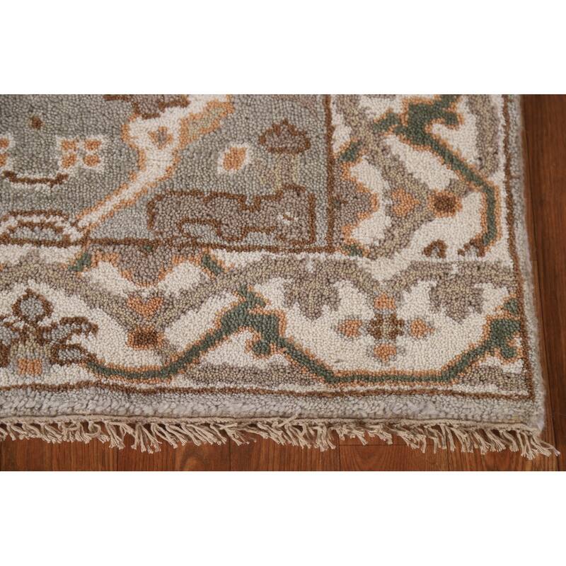 All-Over Oushak Oriental Runner Rug Handmade Wool Carpet - 2'7"x 15'6"