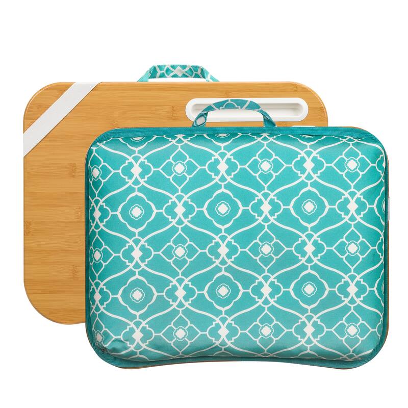 LapGear Designer Lap Desk with phone holder - Aqua Trellis