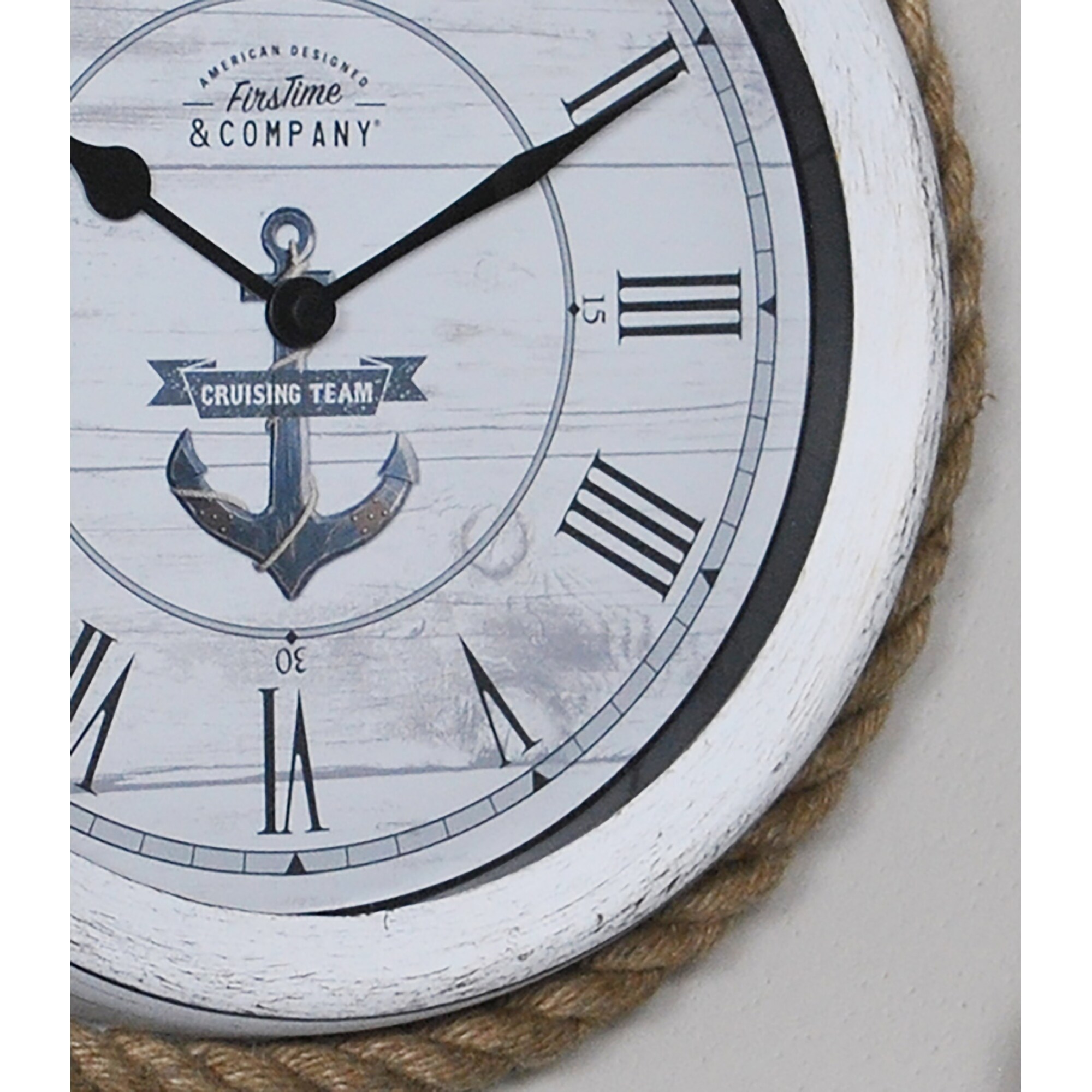 Firstime Co Dock Rope Wall Clock American Crafted Distressed White Plastic 10 X 2 X 10 In 10 X 2 X 10 In Overstock 29745883