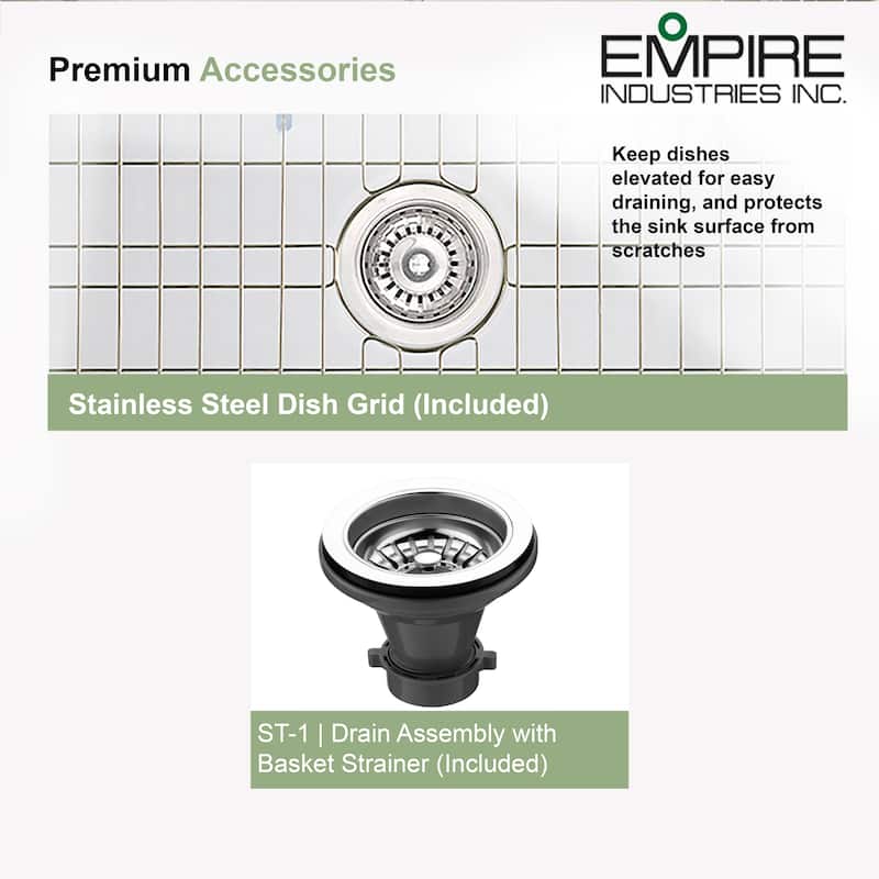 Olde London Fireclay 30" Reversible Farmhouse Kitchen Sink Set