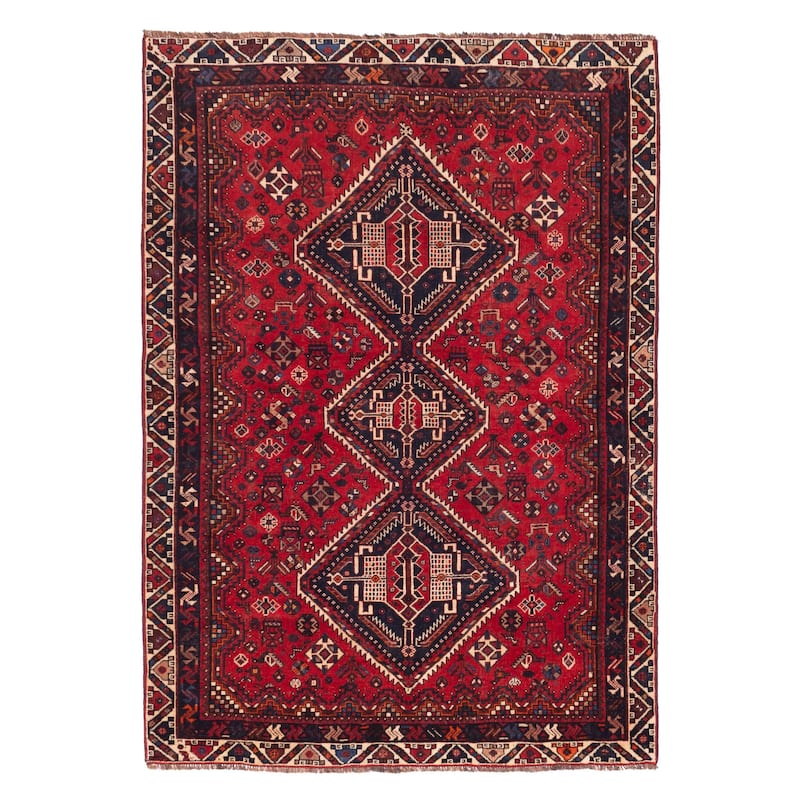 ECARPETGALLERY Hand-knotted Melis Vintage Red Wool Rug - 4'11 x 7'0
