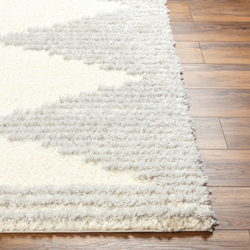 Livabliss Everton Boho Diamond Plush Area Rug