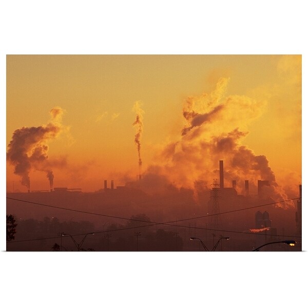 "Industrial sunrise at Detroit, MI" Poster Print