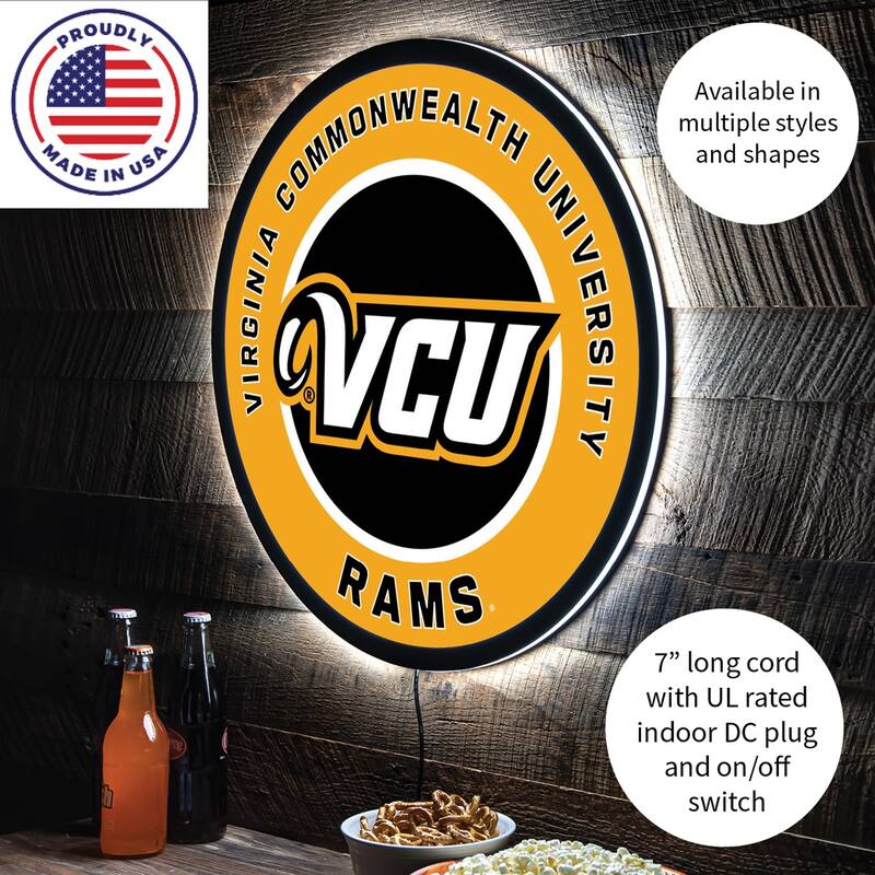 Virginia Commonwealth University Basketball Round 15 in. LED Lighted Sign