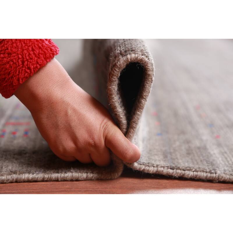 Striped Gabbeh Indian Area Rug Handmade Tribal Wool Carpet - 8'10" x 11'6"