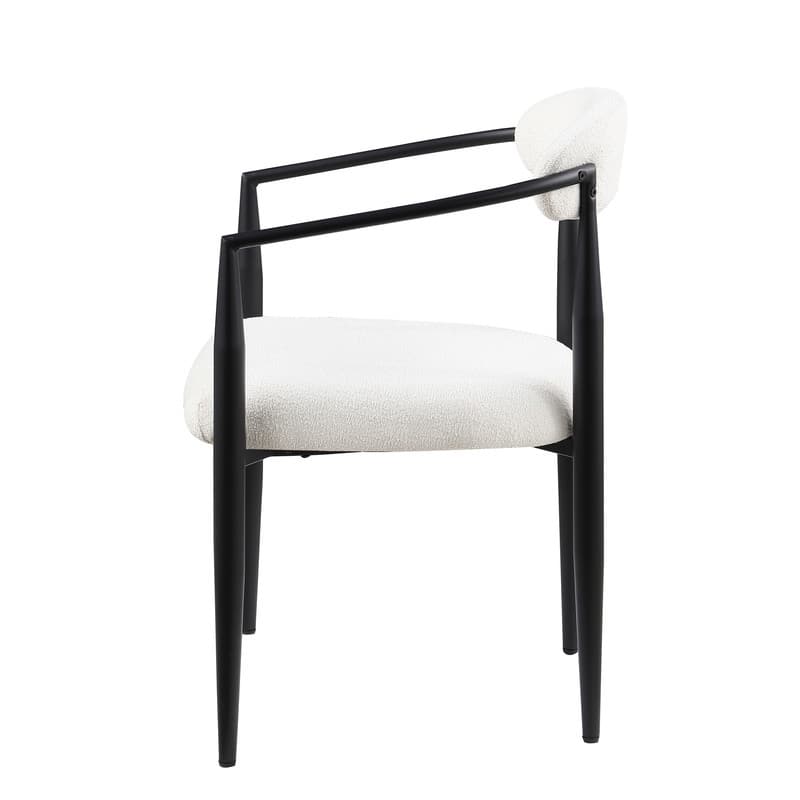 Mid-Century Modern Upholstered Dining Chairs Set of 2 with Metal Legs