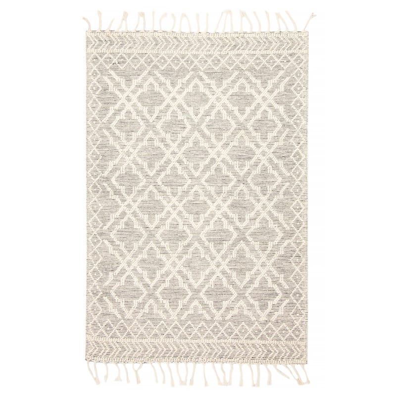 ECARPETGALLERY Braid weave Sienna Cream Wool Rug - 5'1 x 7'9 - Cream - 5'1 x 7'9