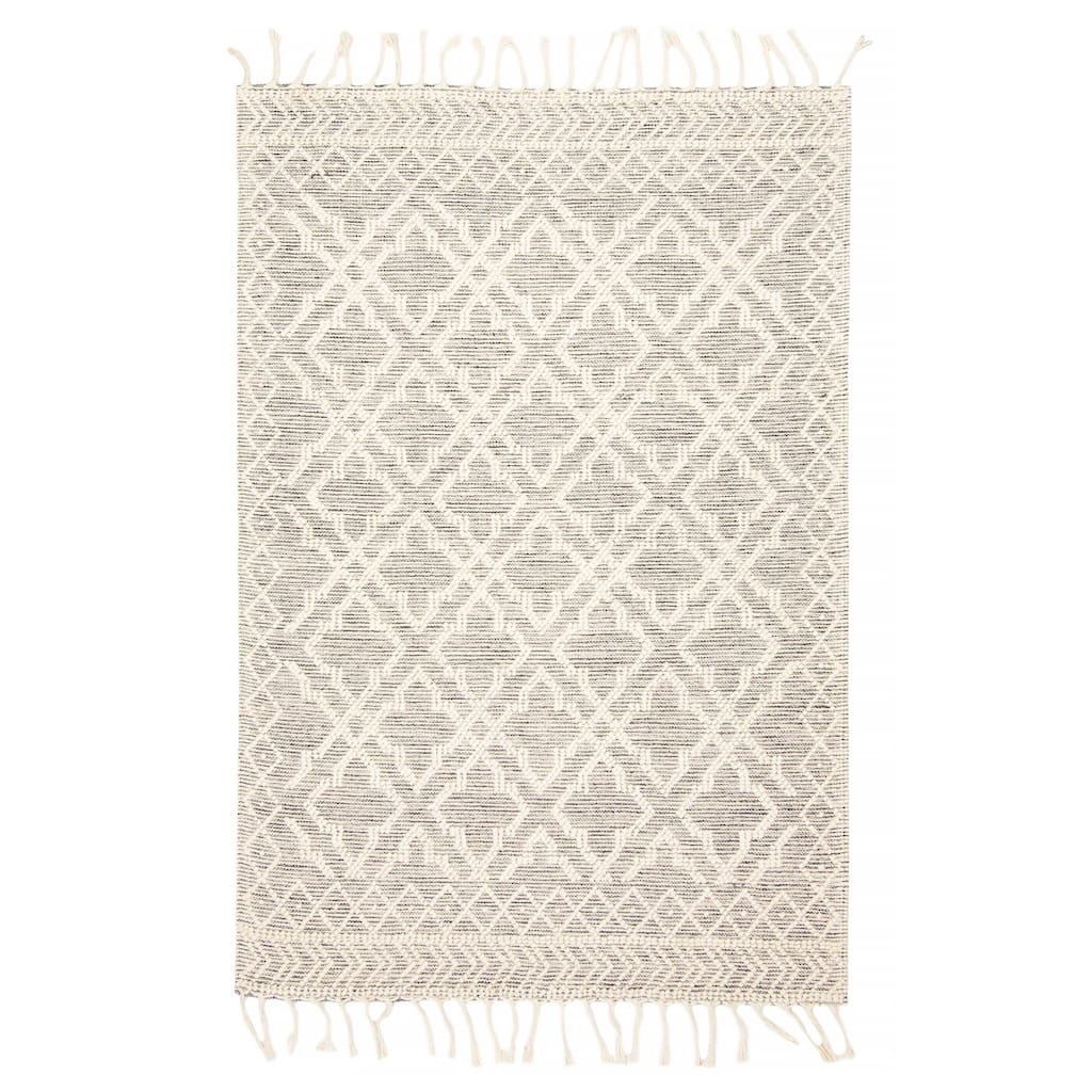 ECARPETGALLERY Braid weave Sienna Cream Wool Rug - 5'1 x 7'9