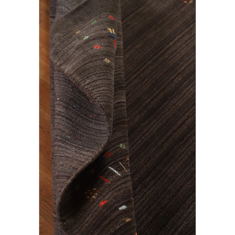 Hand Knotted Oriental 100% Wool Carpet Tribal Tribal Brown Gabbeh Area Rug - 8' 3'' X 5' 3''