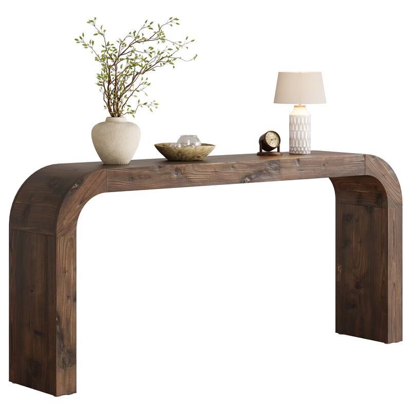 70.87-Inch Console Table, Solid Wood Farmhouse Sofa Table