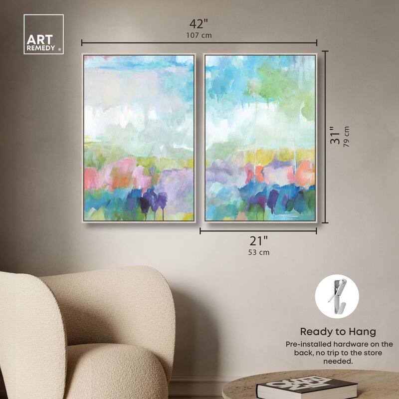 Harmonic Greens Canvas Set of 2 by Art Remedy