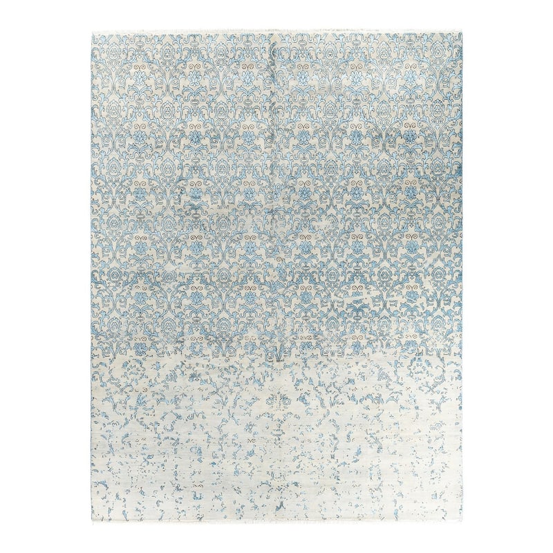 Ikat One-of-a-Kind Hand-Knotted Area Rug, Sand - 9' 0" x 11' 8"