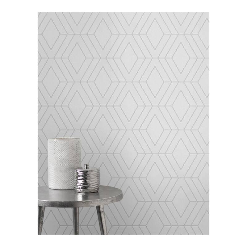 Advantage Adaline Light Grey Geometric Wallpaper - 20.5 x 396 x 0.025