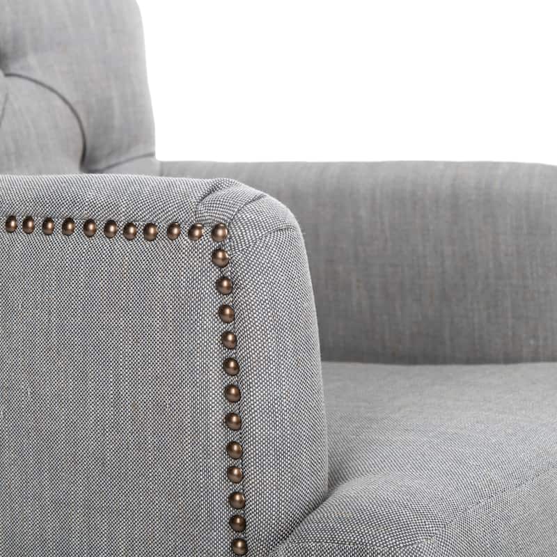 SAFAVIEH Tori Antiqued Tufted Club Chair - 28" x 34.4" x 32.7". - 28"W x 34"D x 33"H