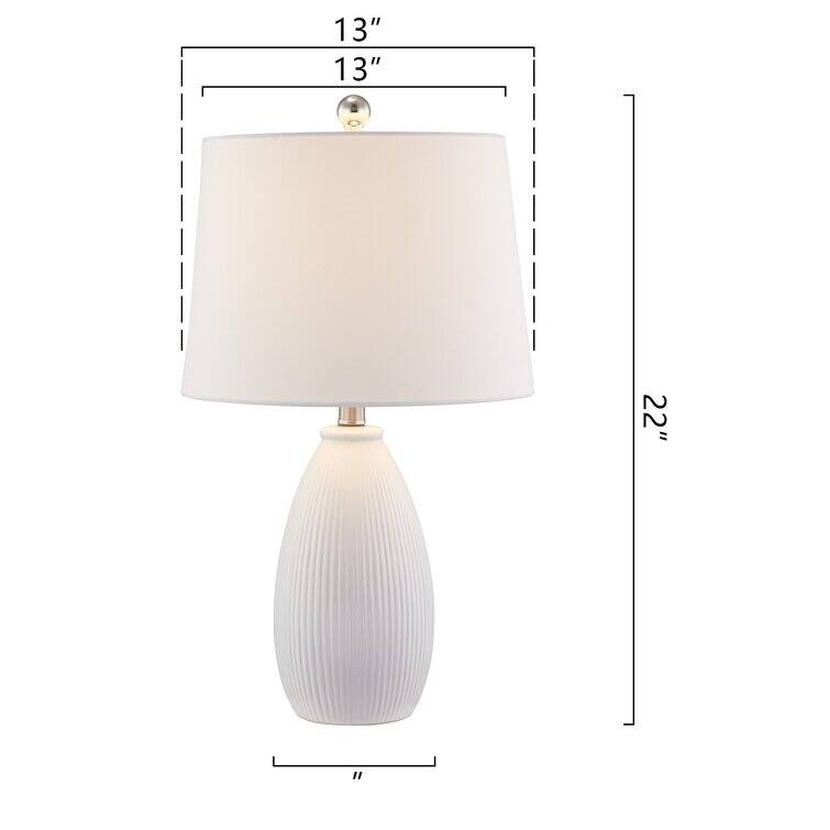 22.25" Ceramic Round Table Lamp (Set of 2)