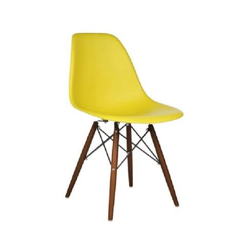 Eiffel Chair With Walnut Wood Legs (Set of 2) - 33'' H (SH 19") x 19'' W x 21'' D
