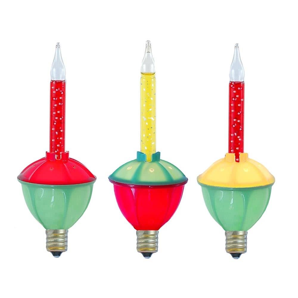 3 Pack Christmas Bubble Light Replacement Pack, Clear with Silve Glitter Liquid