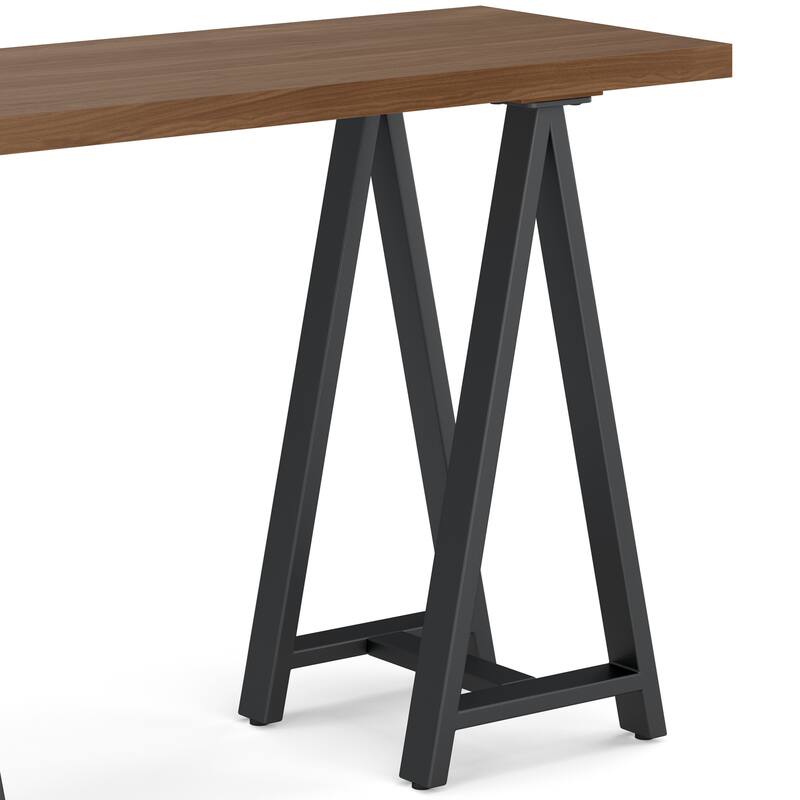 Hawkins SOLID WOOD and Metal 50 inch Wide Modern Industrial SOLID WALNUT WOOD and Metal Console Sofa Table in Walnut