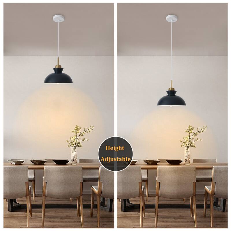 1-Light Modern Classic Semi Flush Mount Chandelier, Farmhouse Dome Pendant Light for Kitchen Island Dining Room