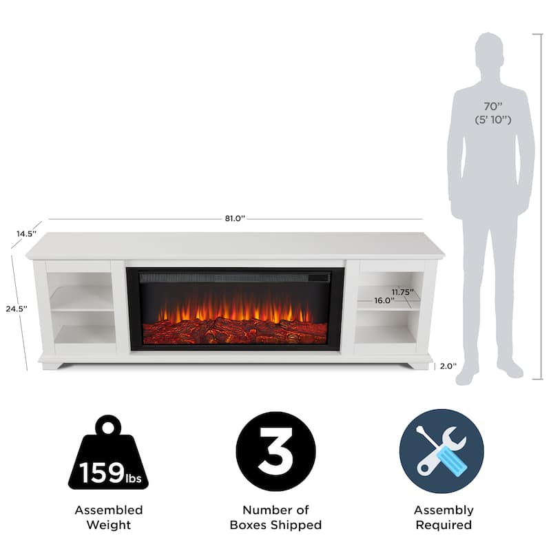 Benjamin 81" Landscape TV Stand Electric Fireplace by Real Flame
