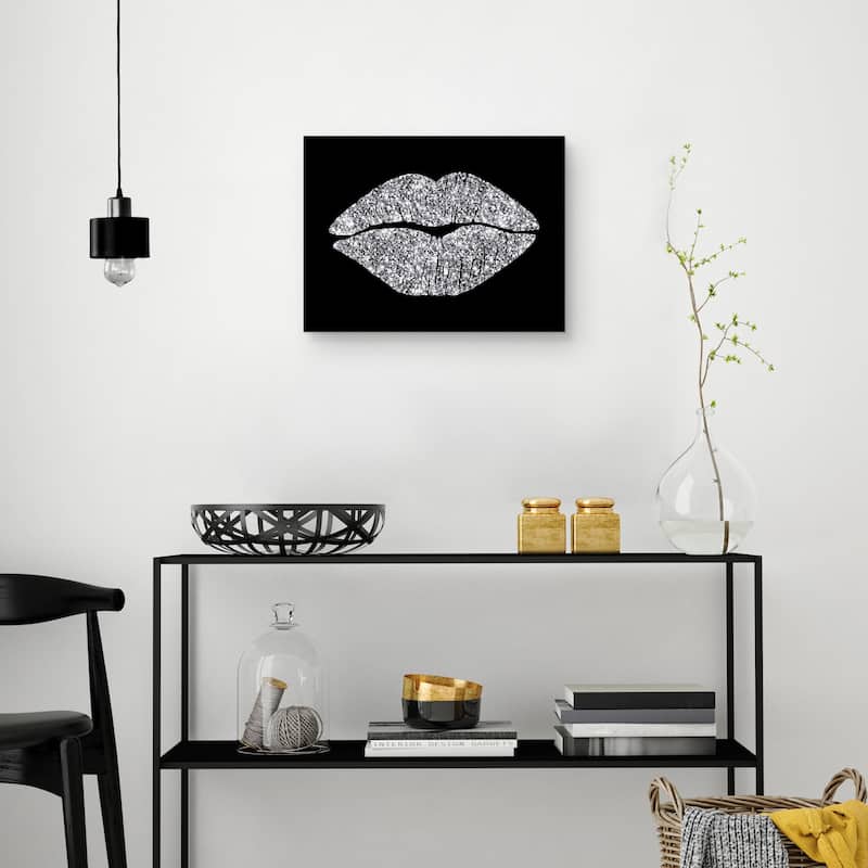 Silver Lips Canvas Art Print