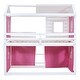 preview thumbnail 14 of 36, Blue & White Twin Bunk House Bed with Tent - Creative Play Space for Kids