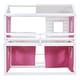 preview thumbnail 33 of 36, Pink & White Twin Bunk House Bed with Tent - Fun & Playful Design